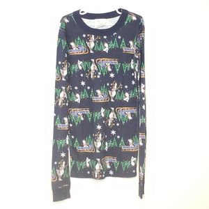 Hanna Andersson Disney Olaf and Sven Winter Scene PJ Top Size 14